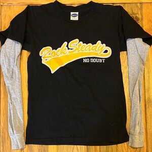 Rock Steady No Doubt Graphic Layered Tee - Black & Gray